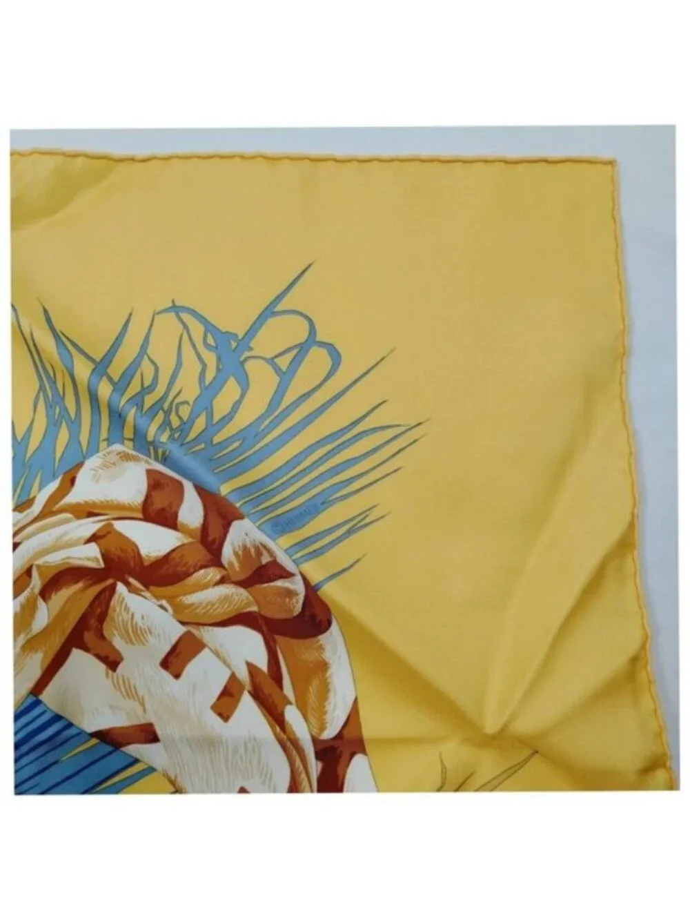 Authentic Hermès Turban des Reines Carré 90 Silk Scarf Yellow
